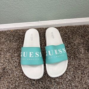 GUESS Teal Slides